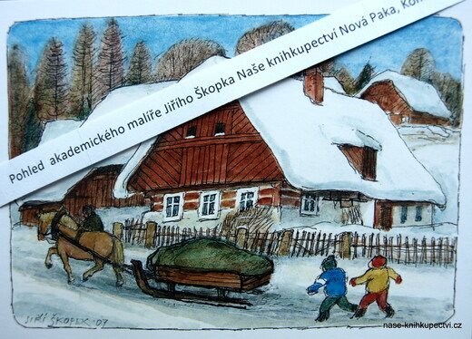 Pohled zimní    V Ústí u Staré Paky